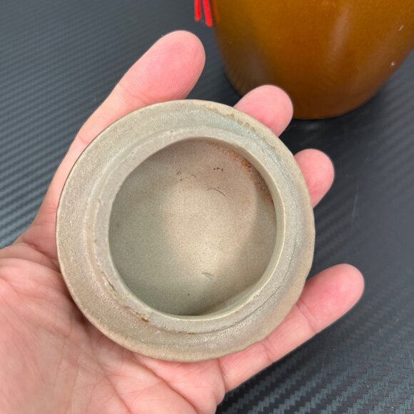 Vintage Zhejiang China Pottery Ginger Jar Brown with Lid - Picture 5 of 9